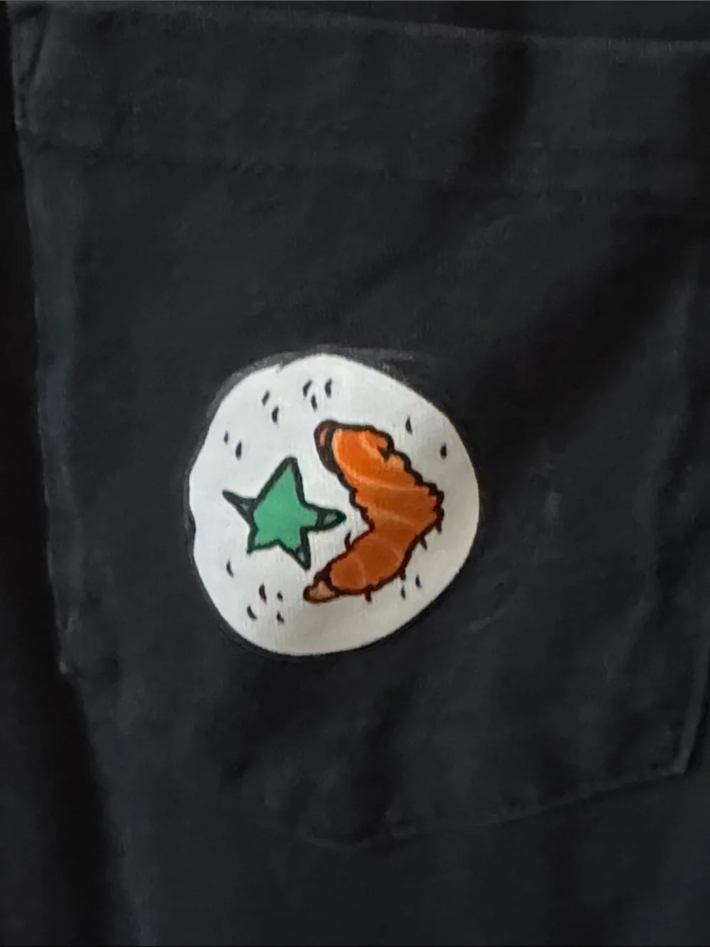 Converse Black Short-Sleeve Pocket Tee with Colorful Patch